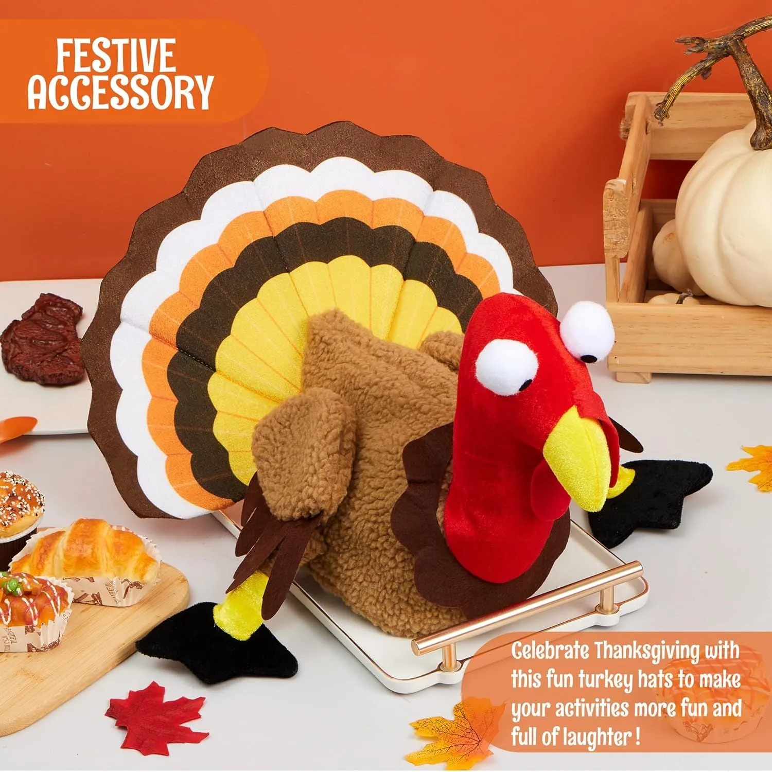 2 PCS Thanksgiving Turkey Hats