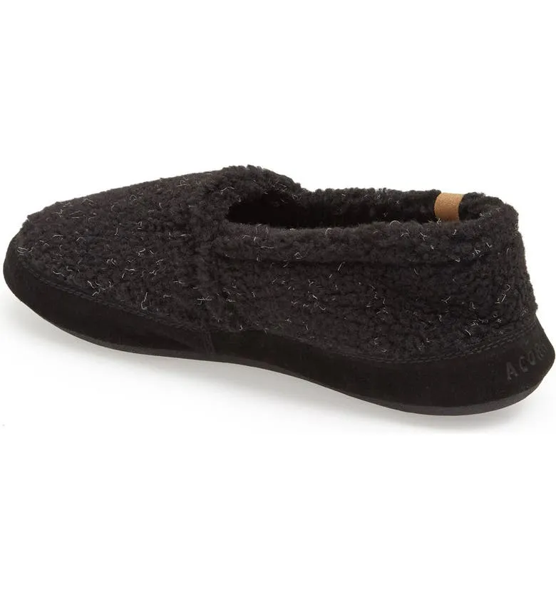 Acorn Men's Moc Slippers- Black Berber