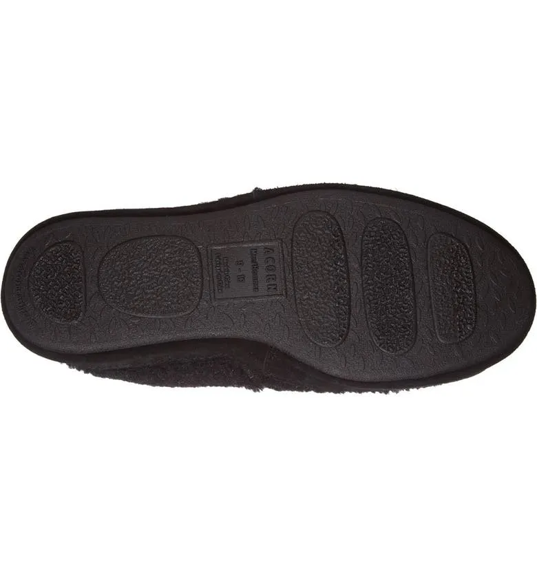 Acorn Men's Moc Slippers- Black Berber