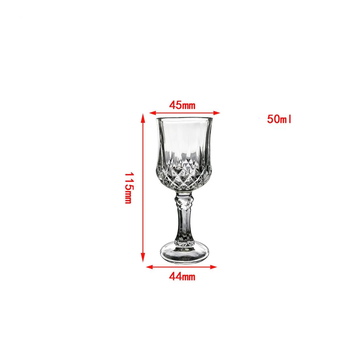 CrystalRise Stemmed Shot Glass - Set Of 6 (50ml)