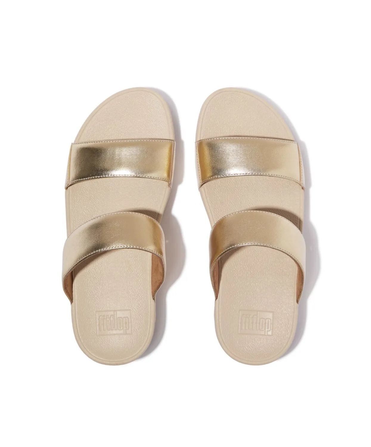 FitFlop Lulu Leather Slides Platino