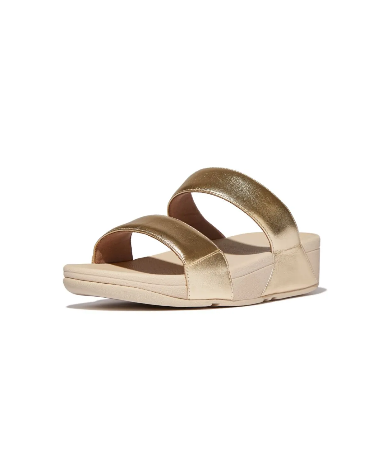 FitFlop Lulu Leather Slides Platino