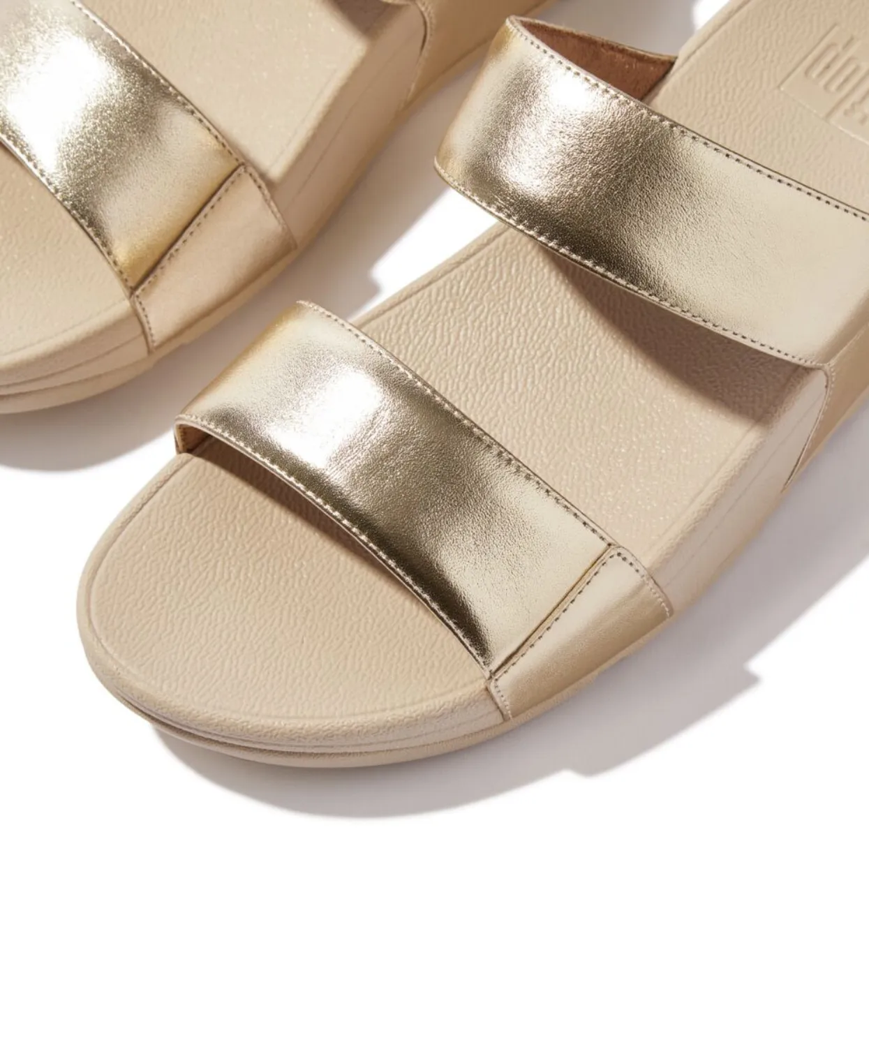 FitFlop Lulu Leather Slides Platino