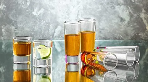 JoyJolt Hue Colored Shot glass Set, 6 Piece Shot Glasses - 2-Ounces.