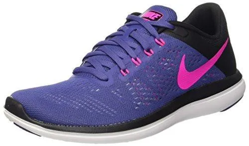 Nike Flex 2016 Rn Running Shoes 8.5 BM US Multicolore Dk Purple Dust/Pink BlastBlack