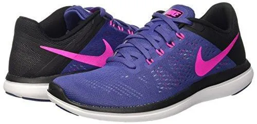 Nike Flex 2016 Rn Running Shoes 8.5 BM US Multicolore Dk Purple Dust/Pink BlastBlack