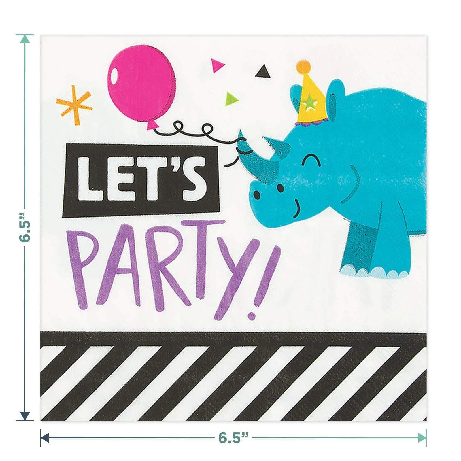 Party Animal Dinner Pack - Sloth, Llama, Zebra, and Giraffe Assorted Paper Dinner Plates, Napkins, Cups, and Garland Set (Serves 16)