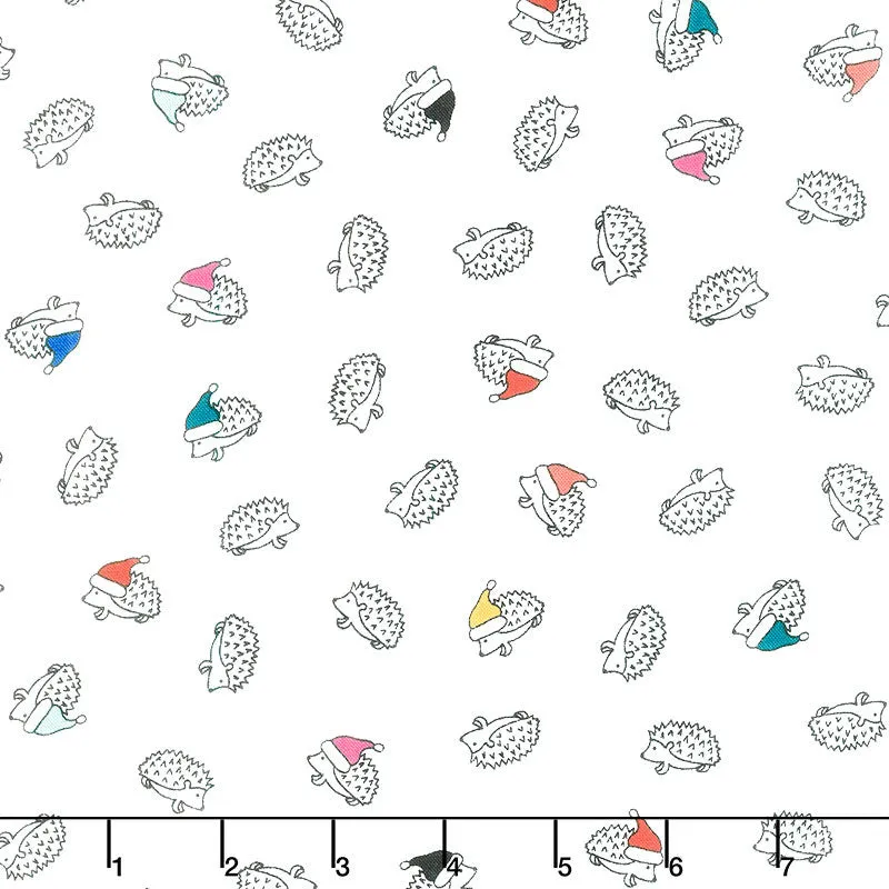 Peppermint - Hedgehogs White Yardage