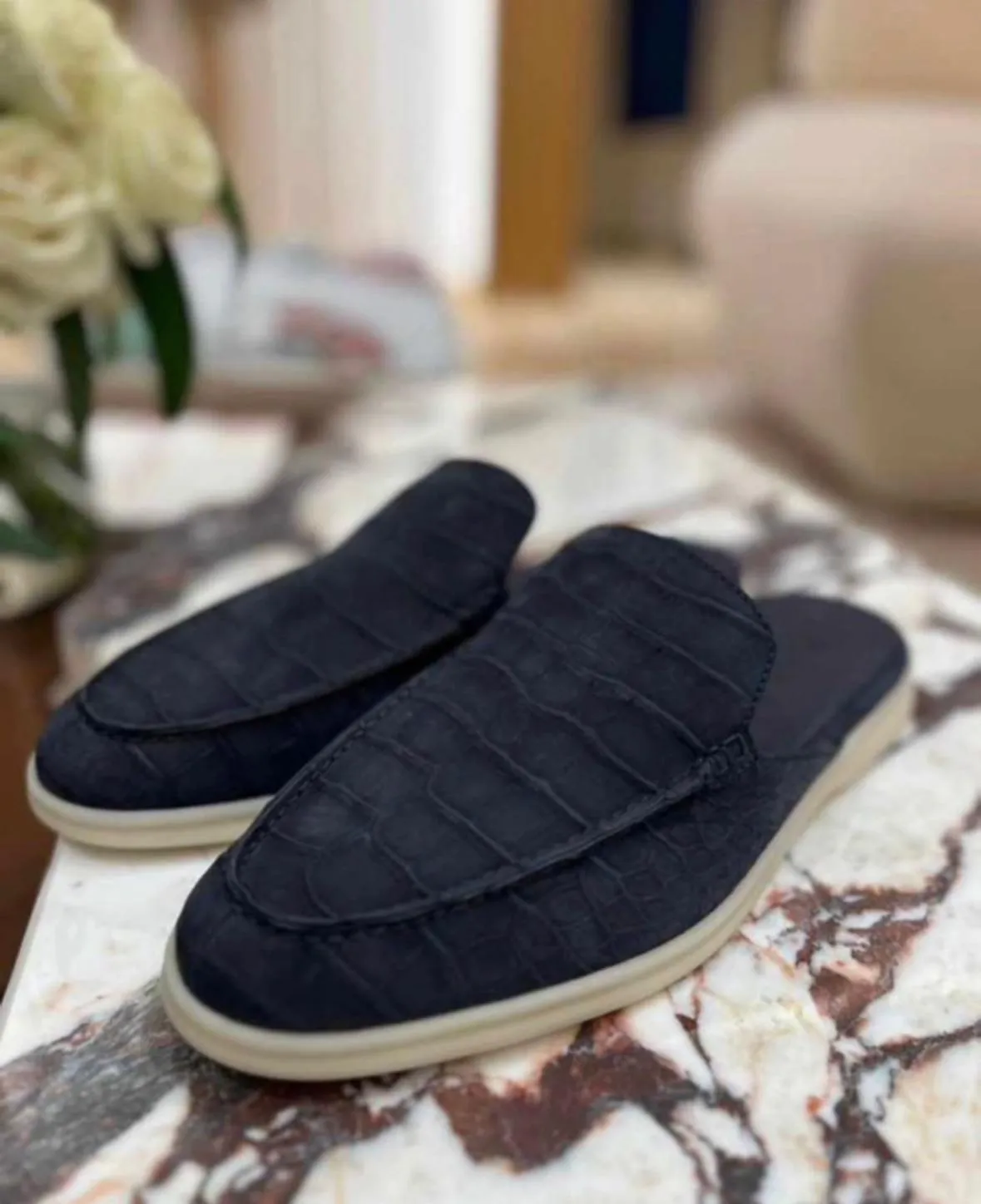 Preorder Crocodile Leather Slippers Men's Crocodile Leather Slippers Very Comfortable