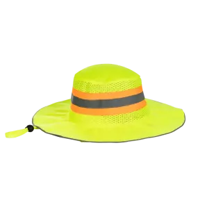 Reflective lime brimmed bush sun hats