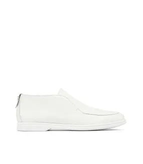 White leather loafers